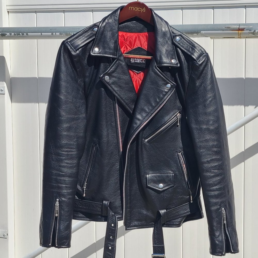 Straight to Hell Commando Leather Jacket size 44